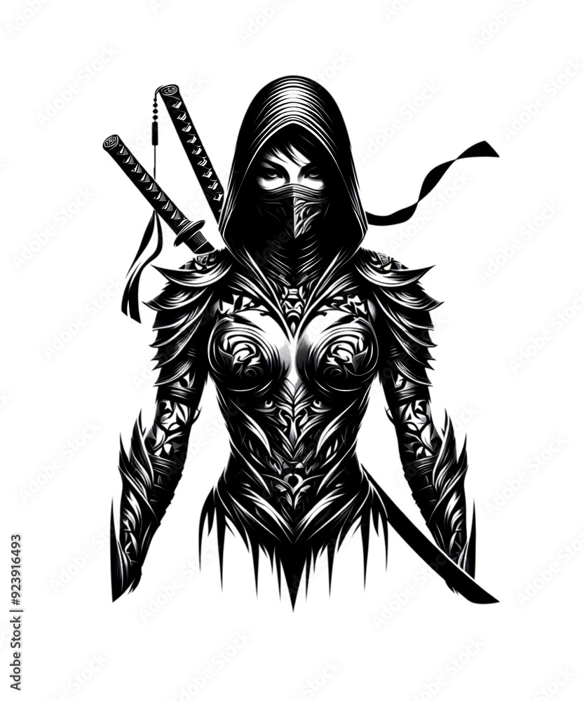 Fototapeta premium Samurai Ninja Woman