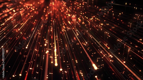 Abstract Red and Gold Light Streaks