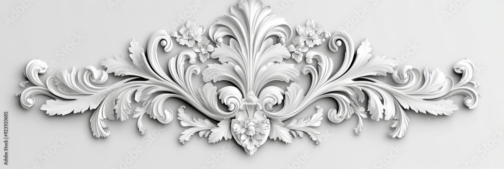 Elegant White Baroque Decorative Elements Isolated on a Clean Background: A Celebration of Opulent Design and Artistic Heritage. Elegant White Baroque Decorative Elements Isolated on a Clean Background: A Celebration of Opulent Design and Artistic Heritage.