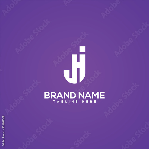 Minimal Monogram Letter JH HJ Icon Logo. Initial Based Vector Template.