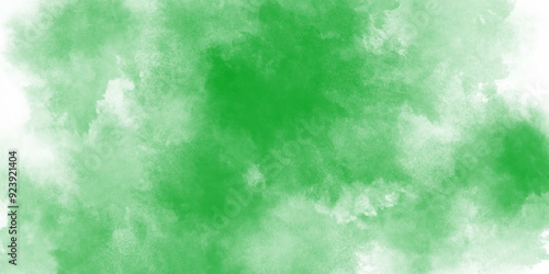 Abstract background of chaotically mixing puffs of green smoke on a white background  empty space with grainy noise texture and color gradient, grungy shine effect, digital art .