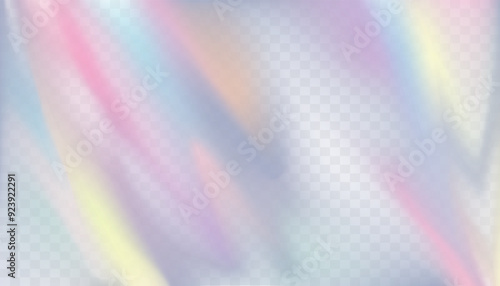 Rainbow light reflection texture background,Colourful light prism effect overlay effect for mockups.Organic drop diagonal holographic flare on a white wall. Shadows for iridescent light effects