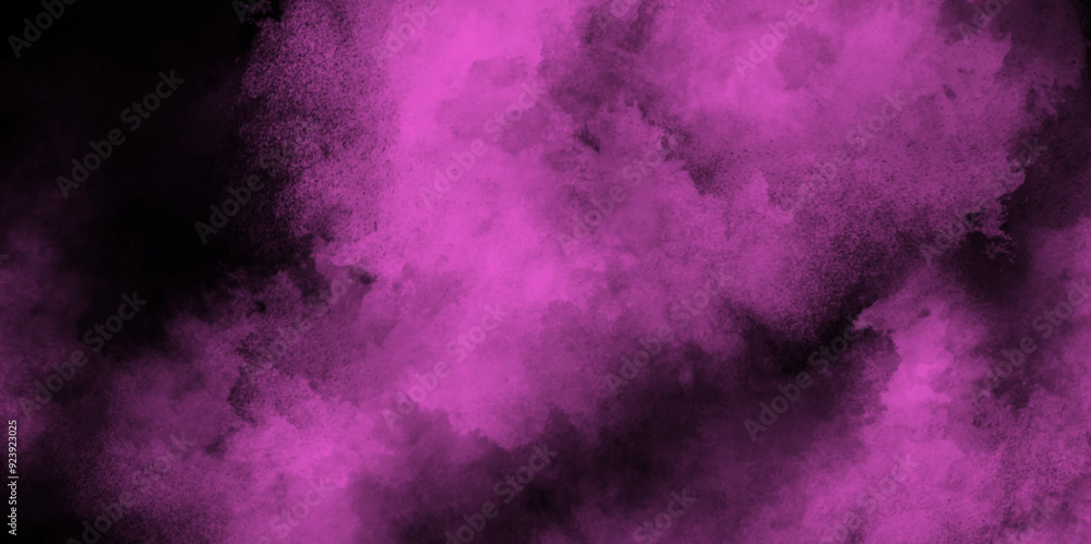 Fototapeta premium Berry Fog or smoke color isolated background for effect, text or copy space. Pink powder explosion on black background. Royalty high-quality free stock of Vibrant colors spectrum.