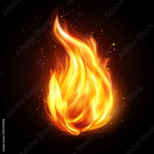 Fire emoji with bright, vivid flames 