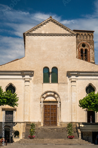 Obraz na płótnie Historic Italian Church Facade in the Bright Afternoon Sunlight, Ravello, Italy w salonie