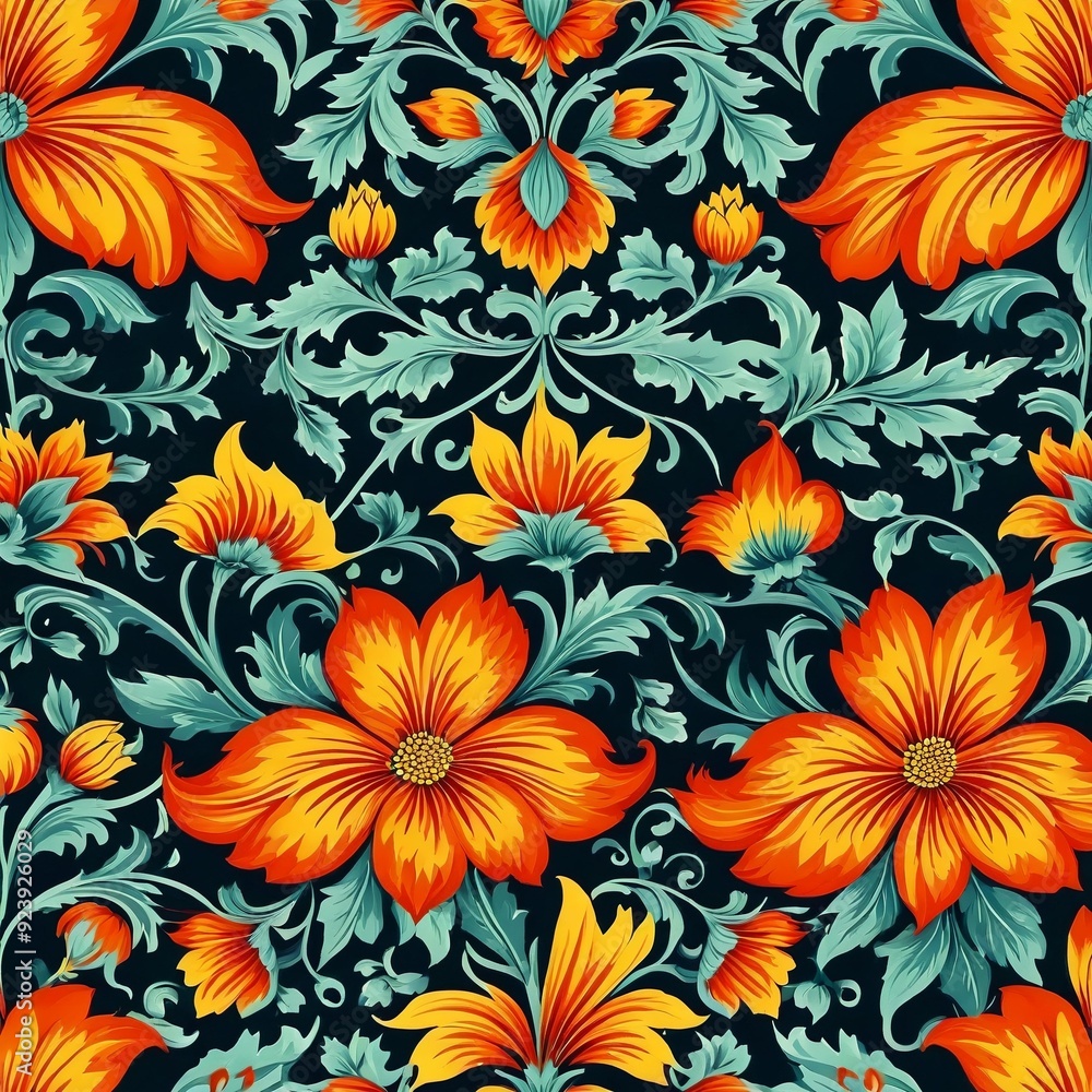 Close-up of vibrant orange flowers on a dark background, ideal for representing creativity and energy Close-up of vibrant orange flowers on a dark background, ideal for representing creativity and energy