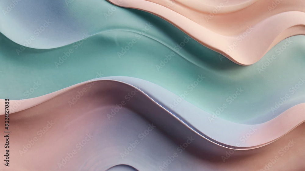 Abstract pastel-colored waves and curves in soft gradient hues Abstract pastel-colored waves and curves in soft gradient hues