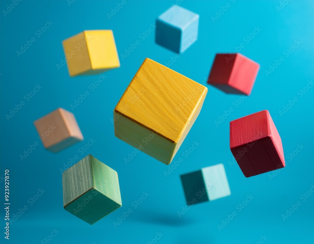 Des cubes en bois colorés Des cubes en bois colorés