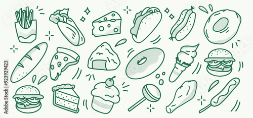retro food illustration restaurant design