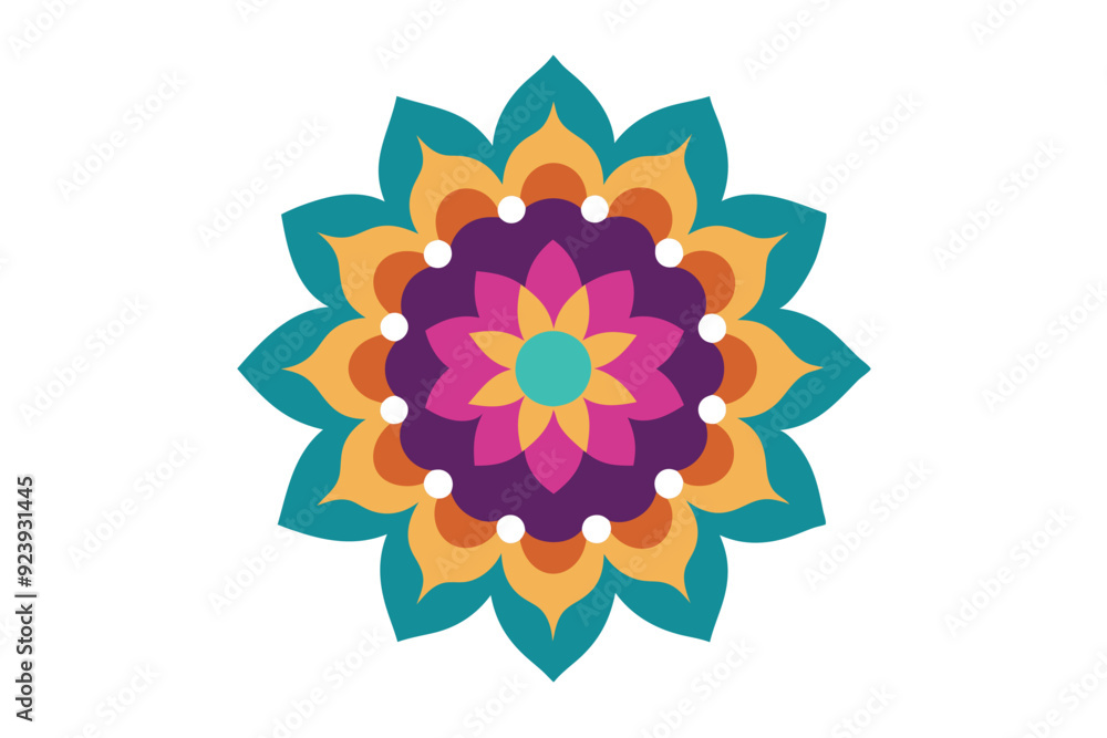 Colorful mandala in hand drawn style Colorful mandala in hand drawn style