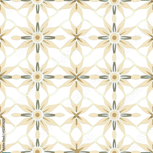 Geometric thai jasmine pattern tile backgrounds shape.