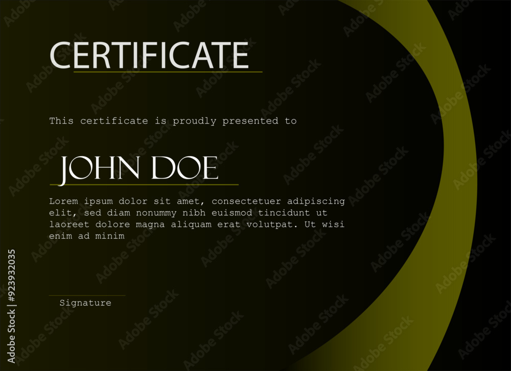 Fototapeta premium Elegant Classic Noir Achievement Certificate Template