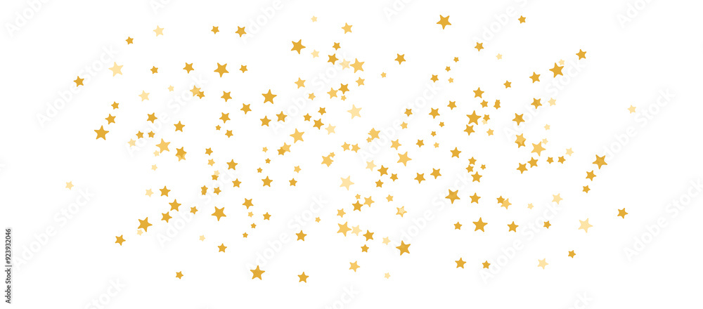 Golden star design isolated on transparent background. Luxury gold stars confetti. Events decoration design elements. seamless confetti stars for design