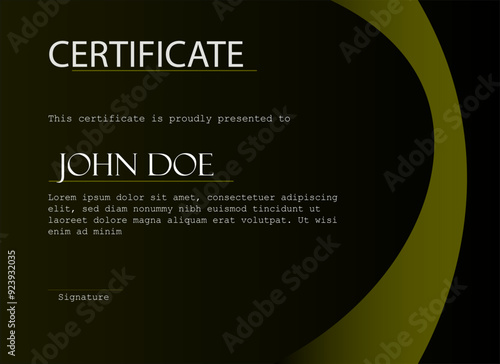 Elegant Classic Noir Achievement Certificate Template