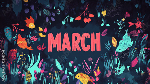 Month of March Illustration
