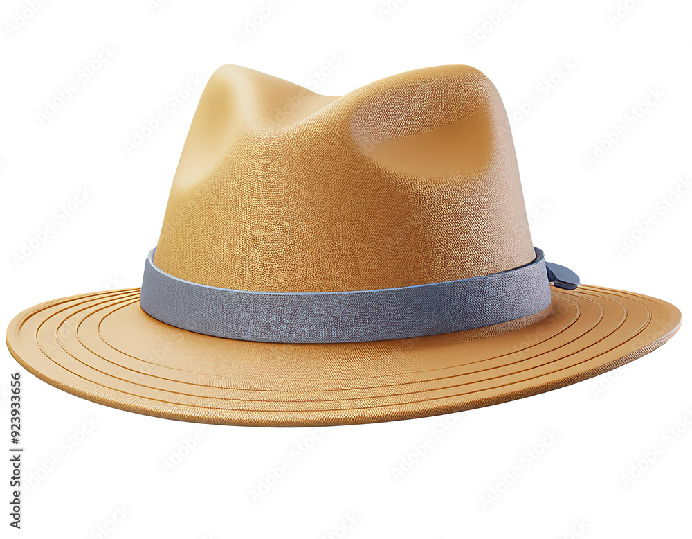 Tan Fedora Hat with Blue Band Tan Fedora Hat with Blue Band