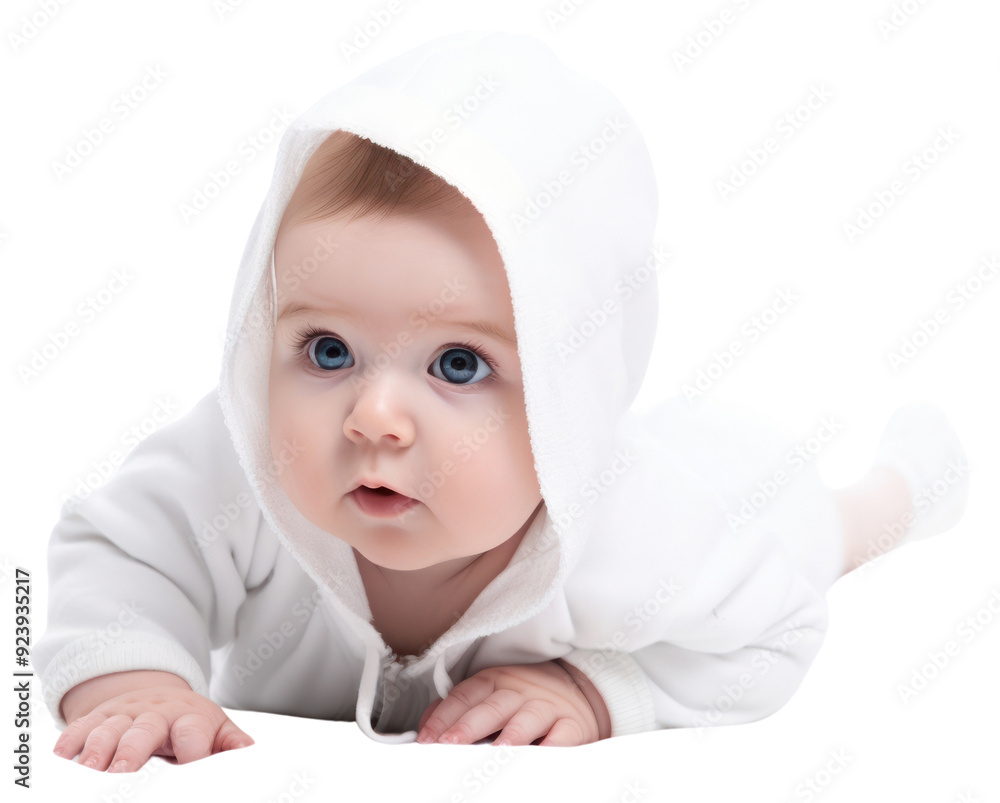 PNG Baby baby crawling portrait.