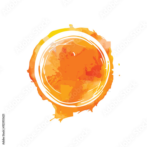 Watercolor circle on white background