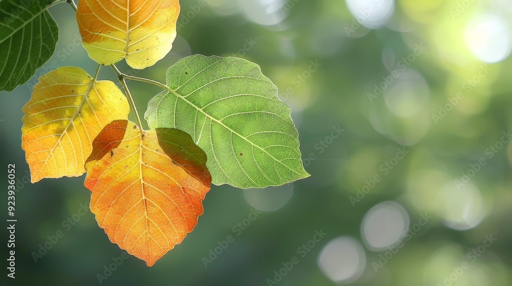 A vase of leaves with a variety of colors including red, yellow, and green A vase of leaves with a variety of colors including red, yellow, and green