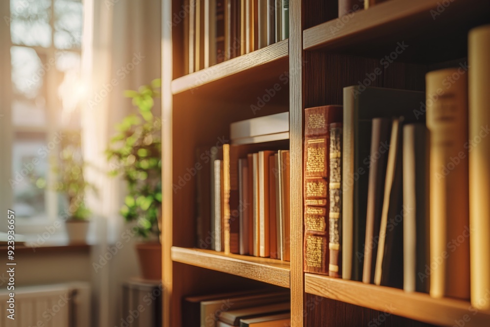 Soft sunlight illuminates a peaceful reading nook, surrounded by old wooden bookshelves and a blurred office background. The atmosphere is warm and inviting, perfect for getting lost in a good book. Soft sunlight illuminates a peaceful reading nook, surrounded by old wooden bookshelves and a blurred office background. The atmosphere is warm and inviting, perfect for getting lost in a good book.