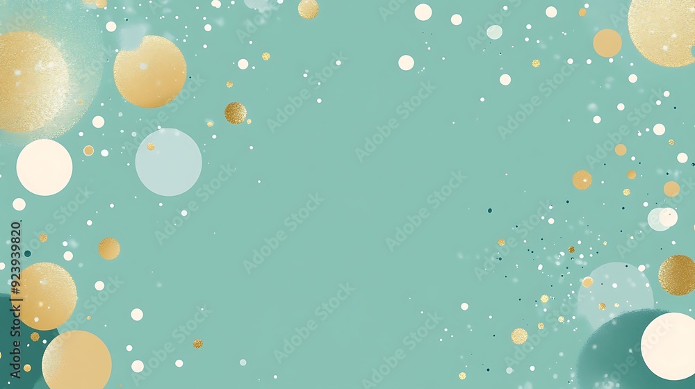 Shimmering Gold and Silver Dots on Soft Green Abstract Background - Cartoon Style Vector Illustration for Web Banner Design Shimmering Gold and Silver Dots on Soft Green Abstract Background - Cartoon Style Vector Illustration for Web Banner Design