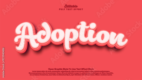 Adoption text effect, 3d editable text adoption theme.