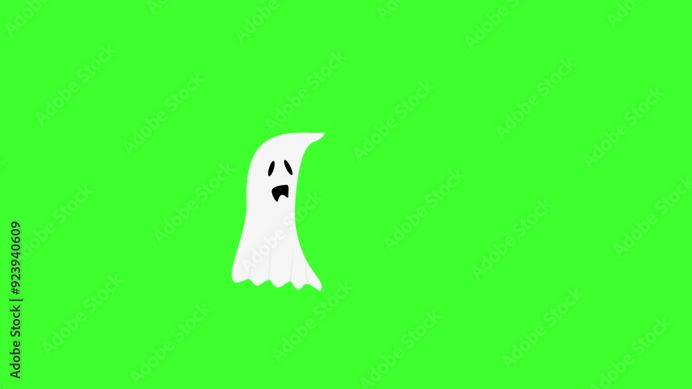 Halloween cartoon ghost animation on green screen Halloween cartoon ghost animation on green screen