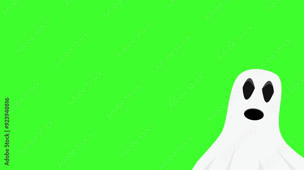 Halloween cartoon ghost animation on green screen Halloween cartoon ghost animation on green screen