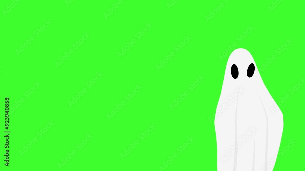 Halloween cartoon ghost animation on green screen Halloween cartoon ghost animation on green screen