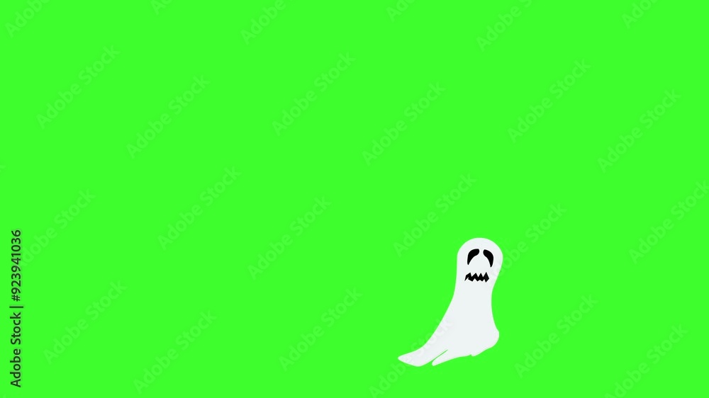 Halloween cartoon ghost animation on green screen Halloween cartoon ghost animation on green screen