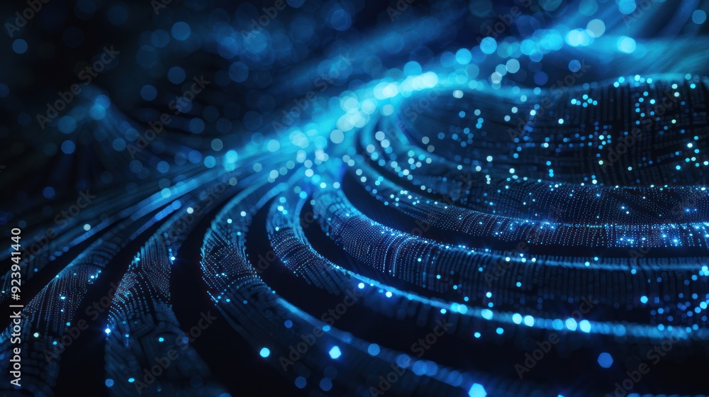 Abstract Blue Glowing Particles and Lines Abstract Blue Glowing Particles and Lines