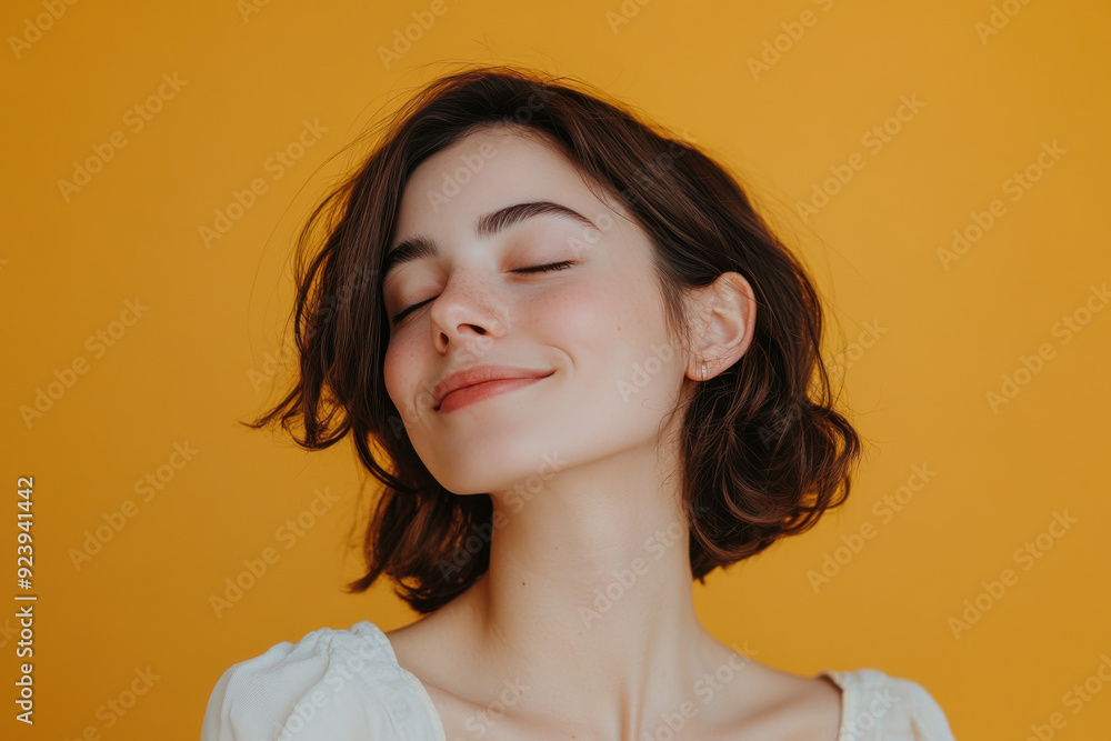 A close up of a woman's face with tattoos and her eyes closed A close up of a woman's face with tattoos and her eyes closed