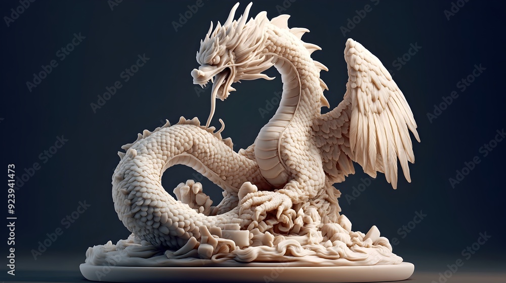 Obraz premium Chinese Dragon Overpowers American Eagle in Symbolic Economic Clash