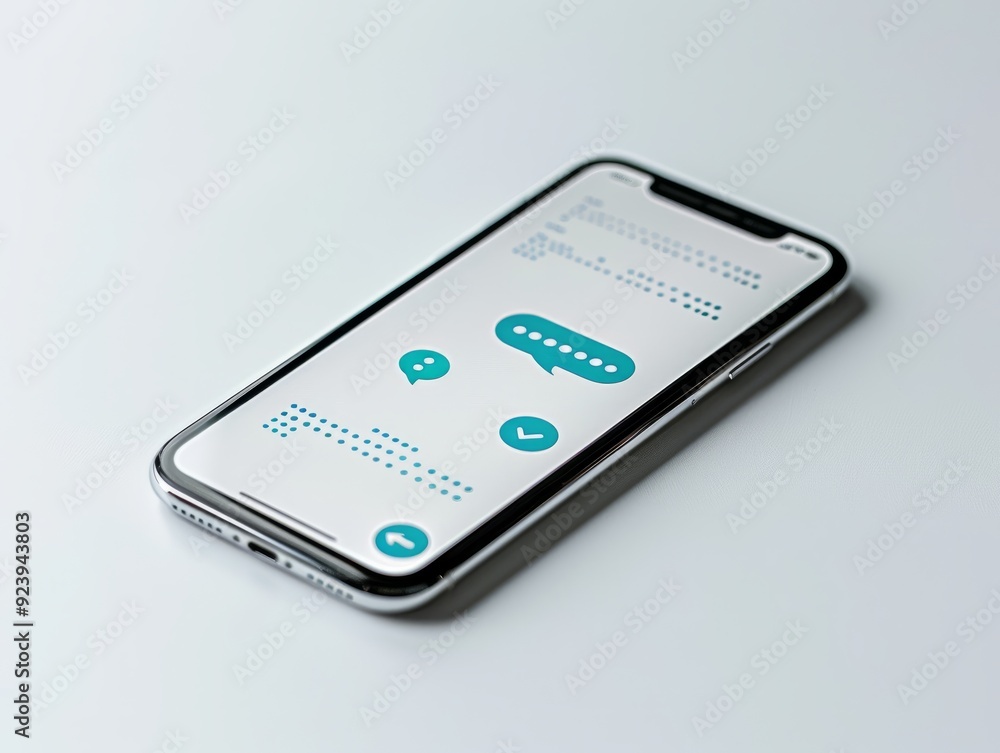 Chat Notification Popup on a Screen,white background