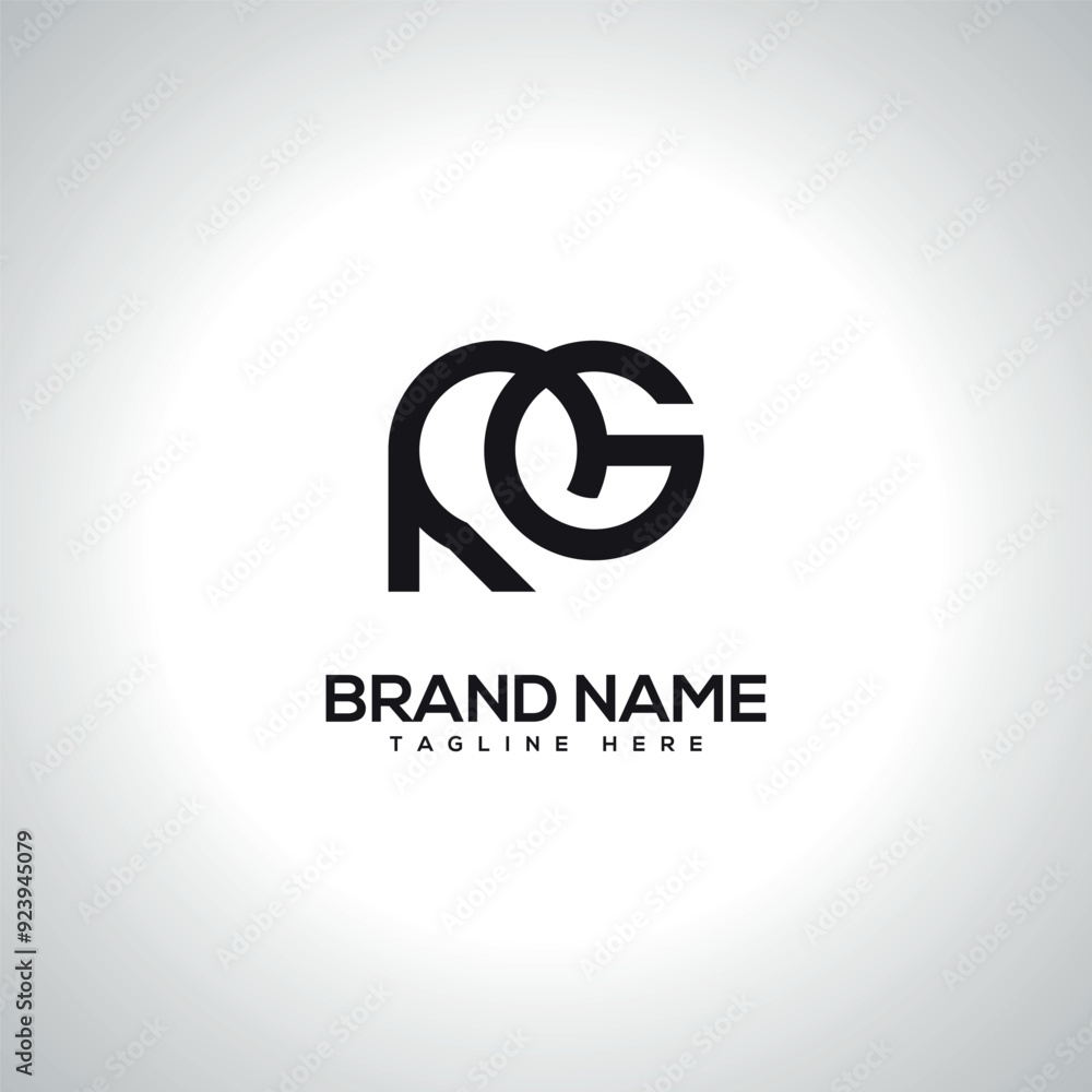 Obraz premium RG GR Abstract Unique Letter Logo Design. Initial Vector Symbol.