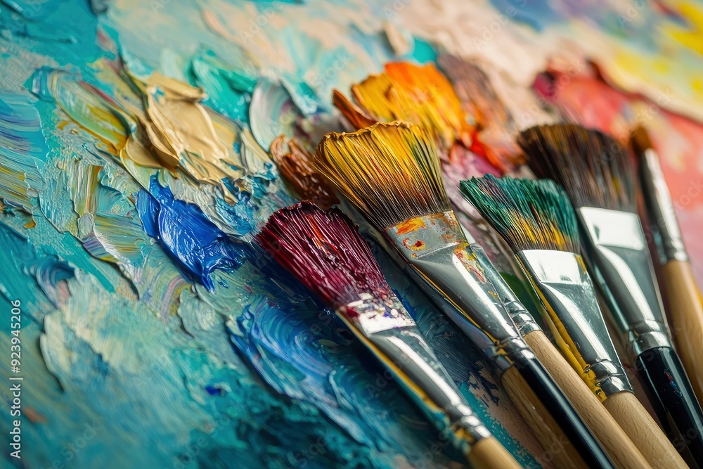Obraz premium Paint on a canvas background , ai