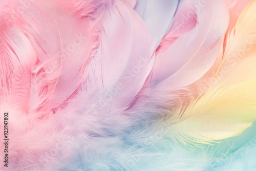 pastel colour feather abstract background , ai