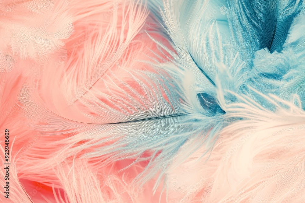 Fototapeta premium pastel colour feather abstract background , ai