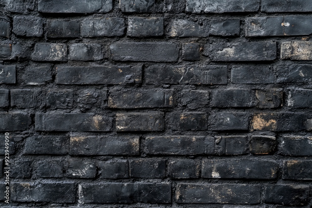 Perfect black brick wall as background or wallpaper or texture , ai Perfect black brick wall as background or wallpaper or texture , ai