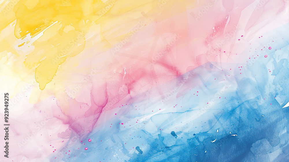 Fototapeta premium Vibrant Color Gradient Rendering Showcases a Dreamy Watercolor Texture Background, Perfect for Creative Design Concepts and Artistic Expressions