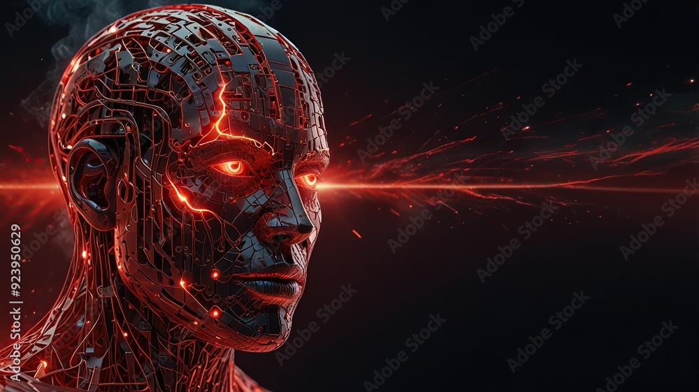 Free Photo New 3d rendering ai Robot Face working with future digital graphic interface on dark background
Free Photo New 3d rendering ai Robot Face working with future digital graphic interface on dark background
