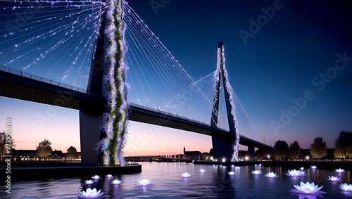 As dusk settles over Rotterdam Centrum, the Erasmus Bridge transforms into a beacon of ethereal beauty, straddling the line between reality and fantasy.