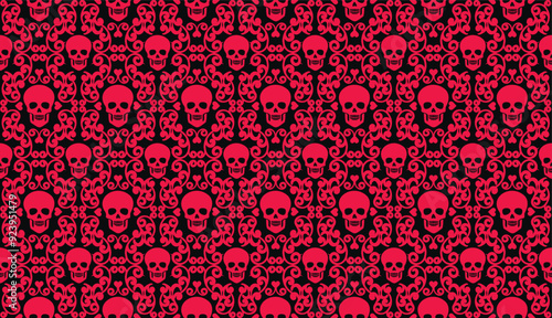 gothic seamless texture with skull