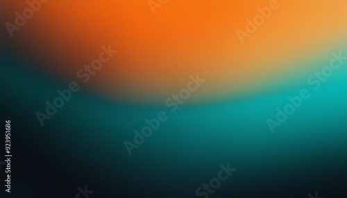 Teal orange black color gradient background, grainy texture effect