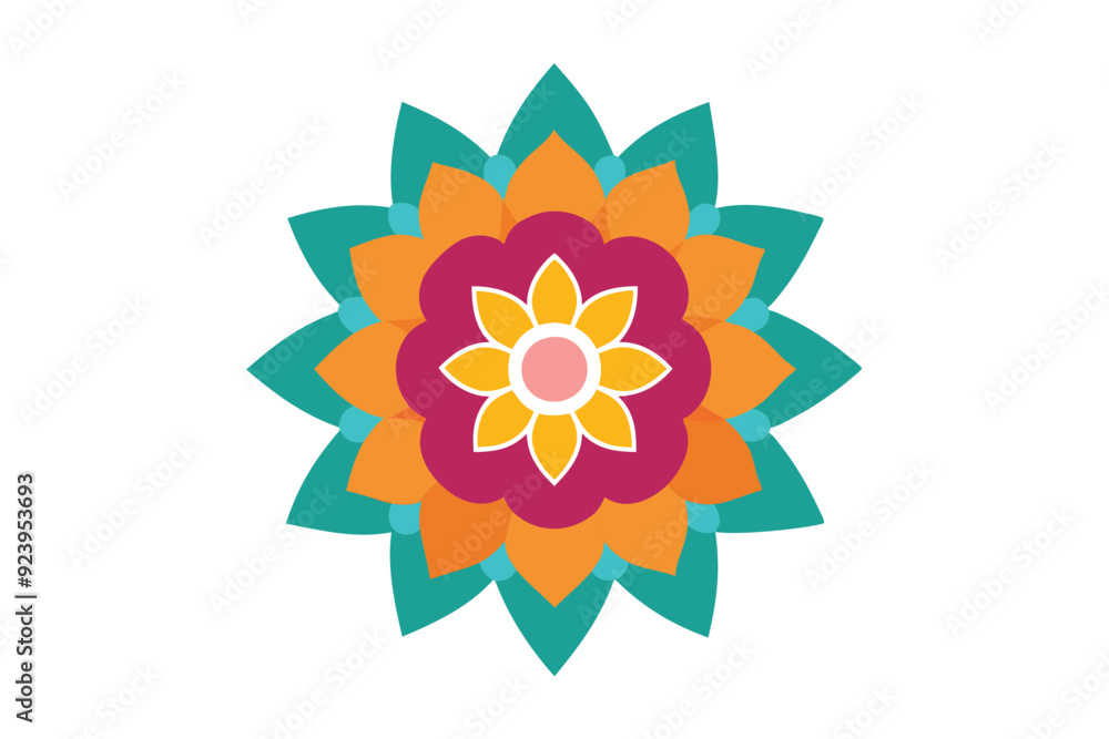 Fototapeta premium Colorful mandala in hand drawn style