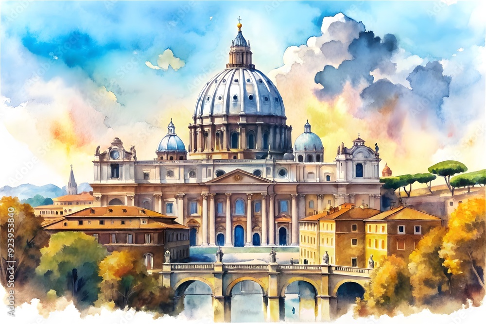 Fototapeta premium Vatican. The Papal Basilica of Saint Peter in the Vatican, largest church in the World. The Holly See 