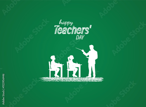 Happy Teacher's day concept vector illustration background. Creative teacher's day vector education concept.