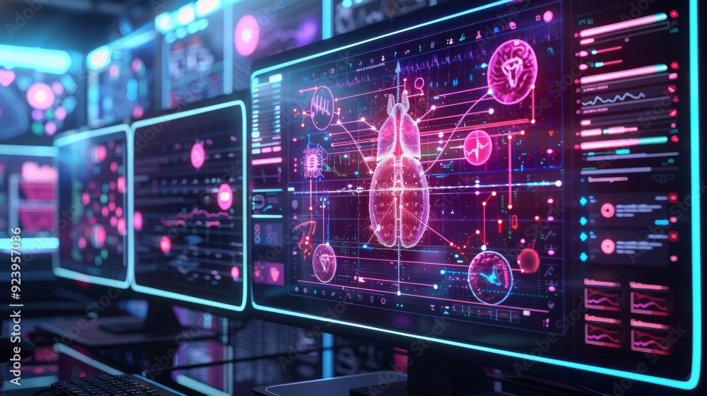 Digital Health and Wellness Hub: A depiction of a virtual platform offering personalized health recommendations and wellness resources. Digital Health and Wellness Hub: A depiction of a virtual platform offering personalized health recommendations and wellness resources.