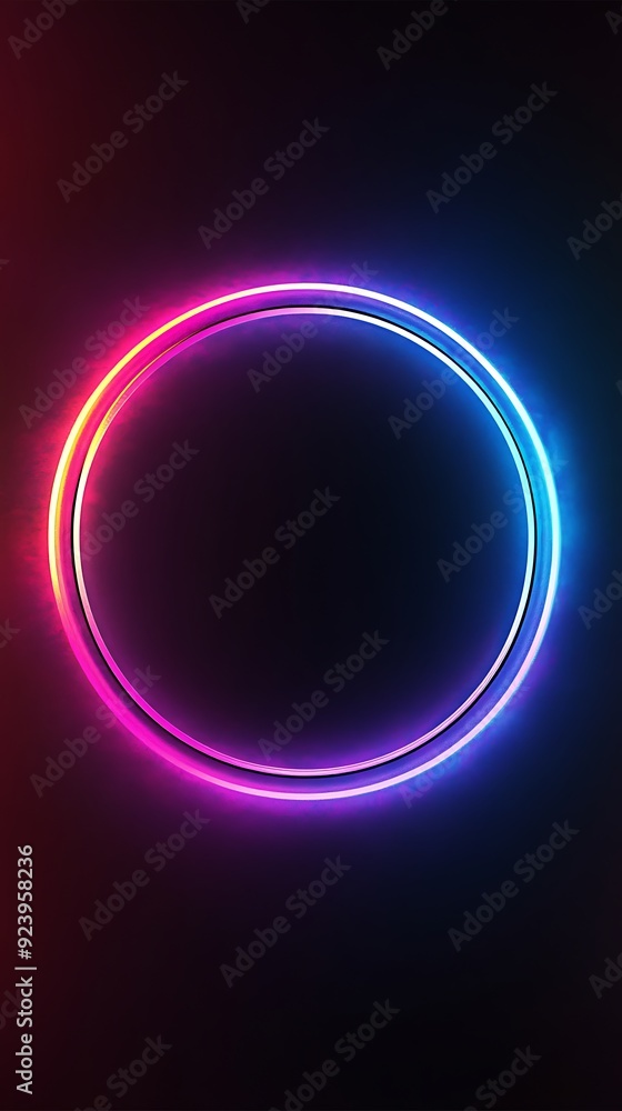 Glowing Neon Circle with Purple and Blue Hues on a Dark Background Glowing Neon Circle with Purple and Blue Hues on a Dark Background