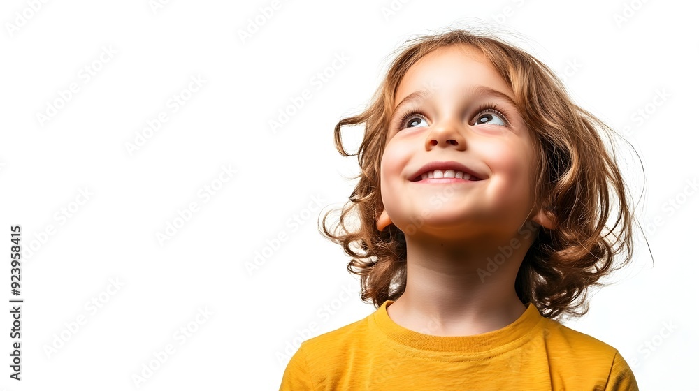 Joyful Child Embracing Outdoor Adventure with Bright Smile on White Background Joyful Child Embracing Outdoor Adventure with Bright Smile on White Background